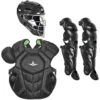 All-Star Solid Color System7 Axis NOCSAE Adult Baseball Catcher's Package -Baseball Sale Store all star ckccpro1xs blk 18456.1679402522