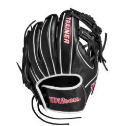 Wilson Infield Trainer 10 Inch WBW10090910 Baseball Training Glove -Baseball Sale Store wilson a1 if trainer bk wh rd 02 68394.1667151243